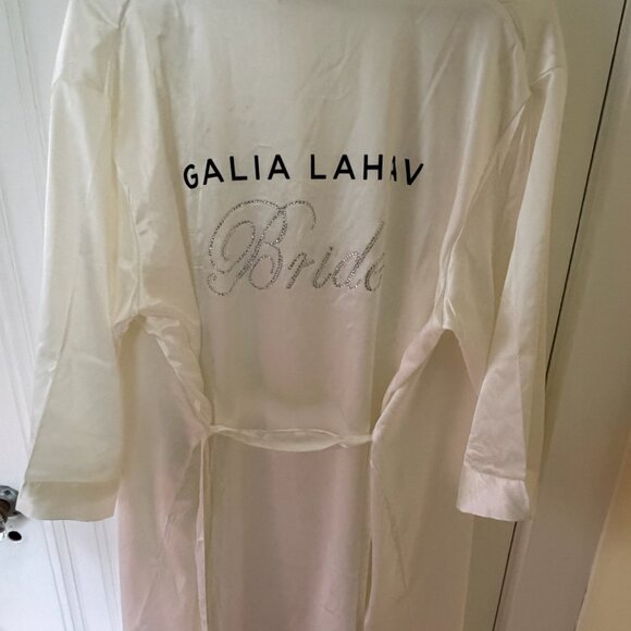 Galia Lahav Ivory Bridal Robe | “Bride” Rhinestone Getting Ready Robe - Picture 3 of 3